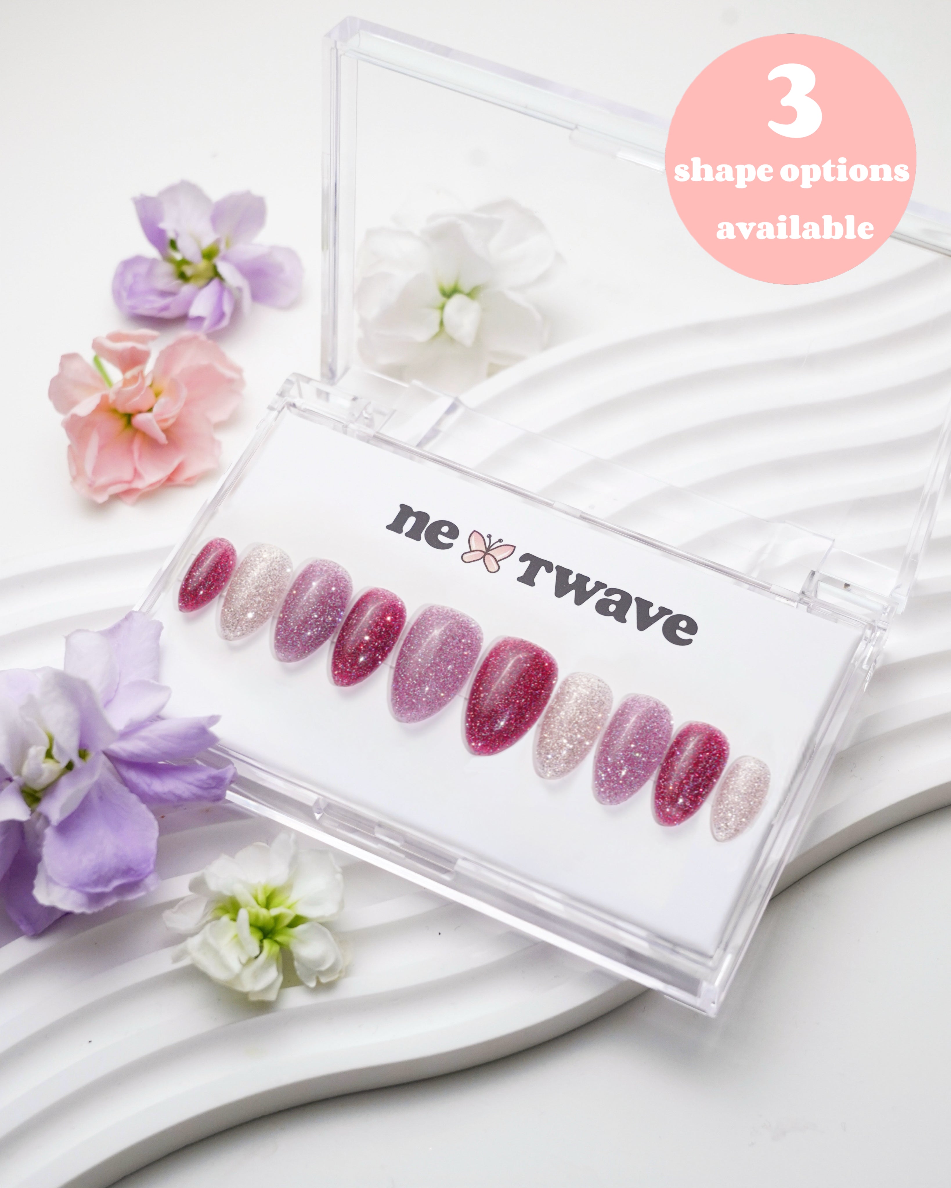 Rosy Spark – Nextwave Nails Luxury Handmade Press-on Nails