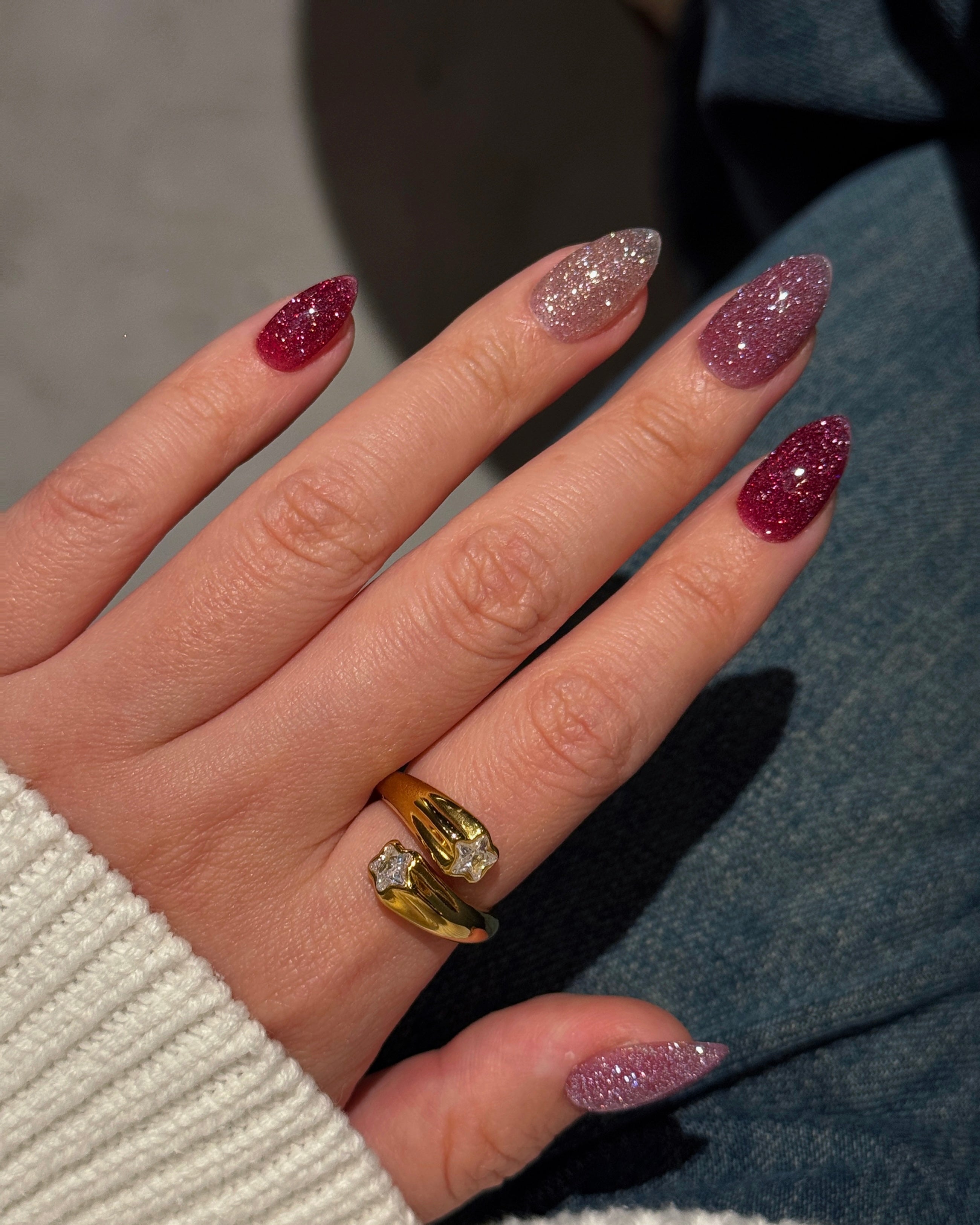 Rosy Spark – Nextwave Nails Luxury Handmade Press-on Nails